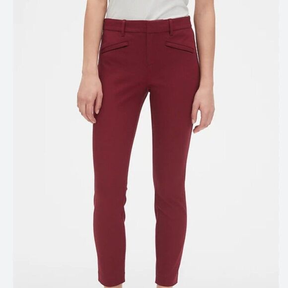 Women GAP Skinny High Rise Ankle Pants in Red Radish Size 00R - Picture 1 of 13